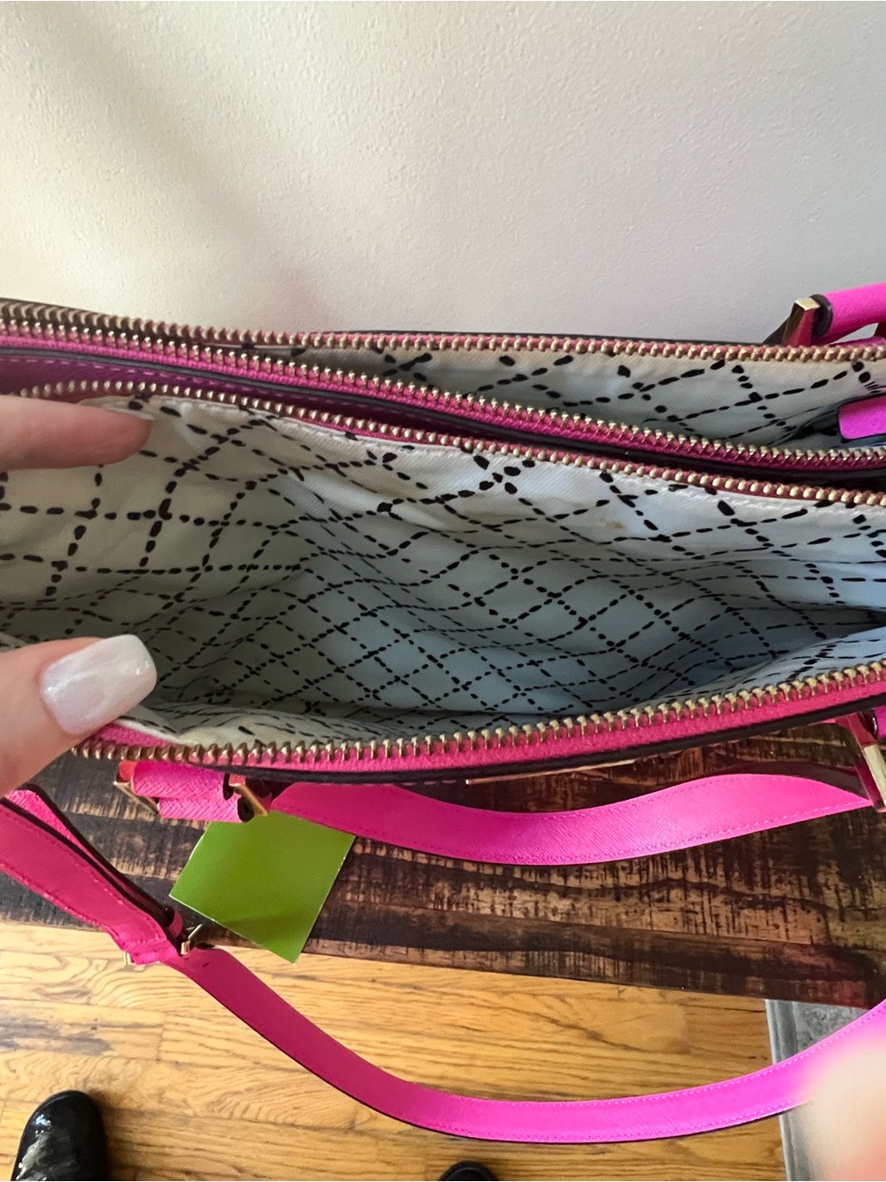 Kate Spade Vibrant Pink Structured Satchel with Removable Strap - Picture 11 of 16